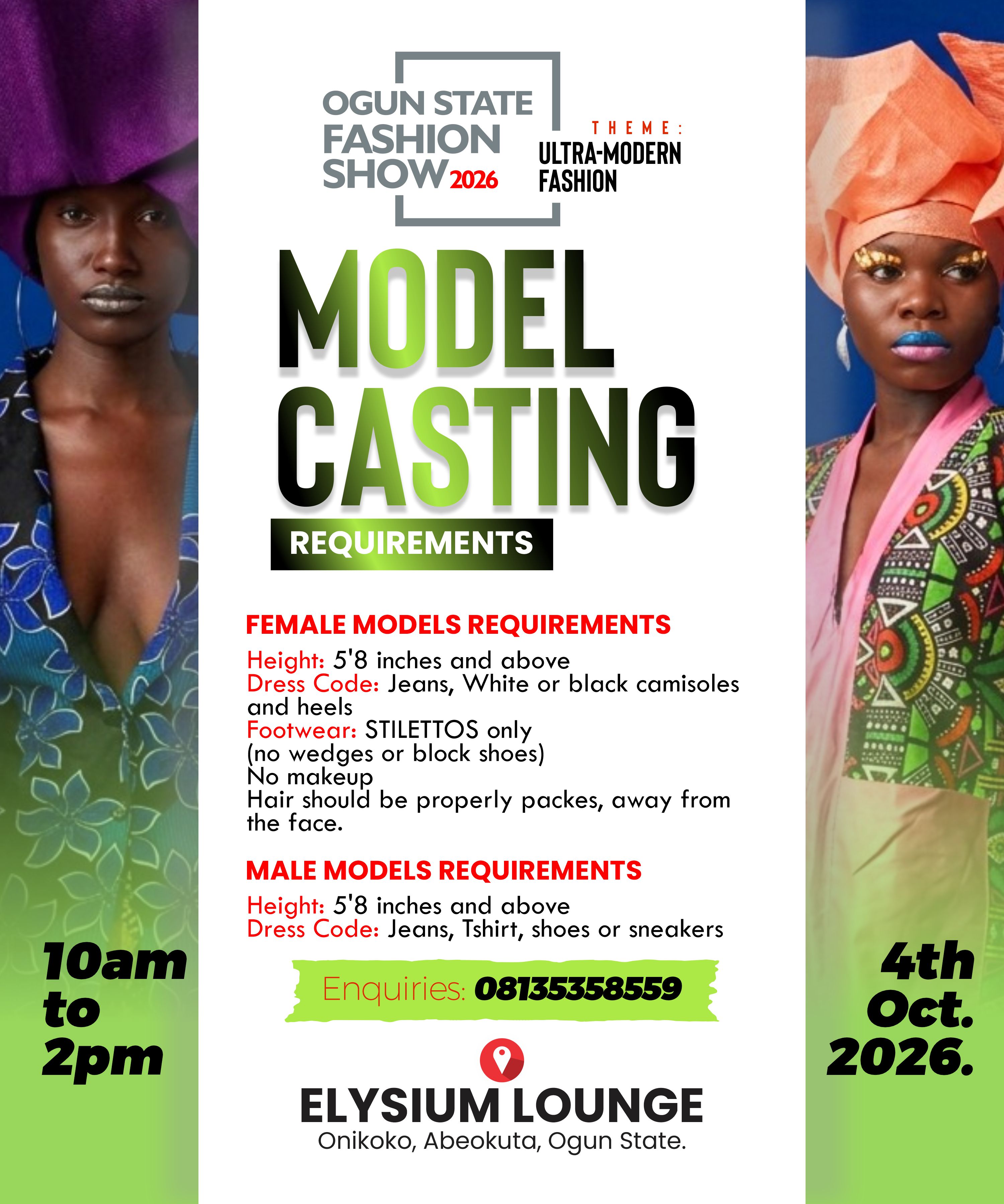 Model Casting (Ogun State Fashion Show 2026)